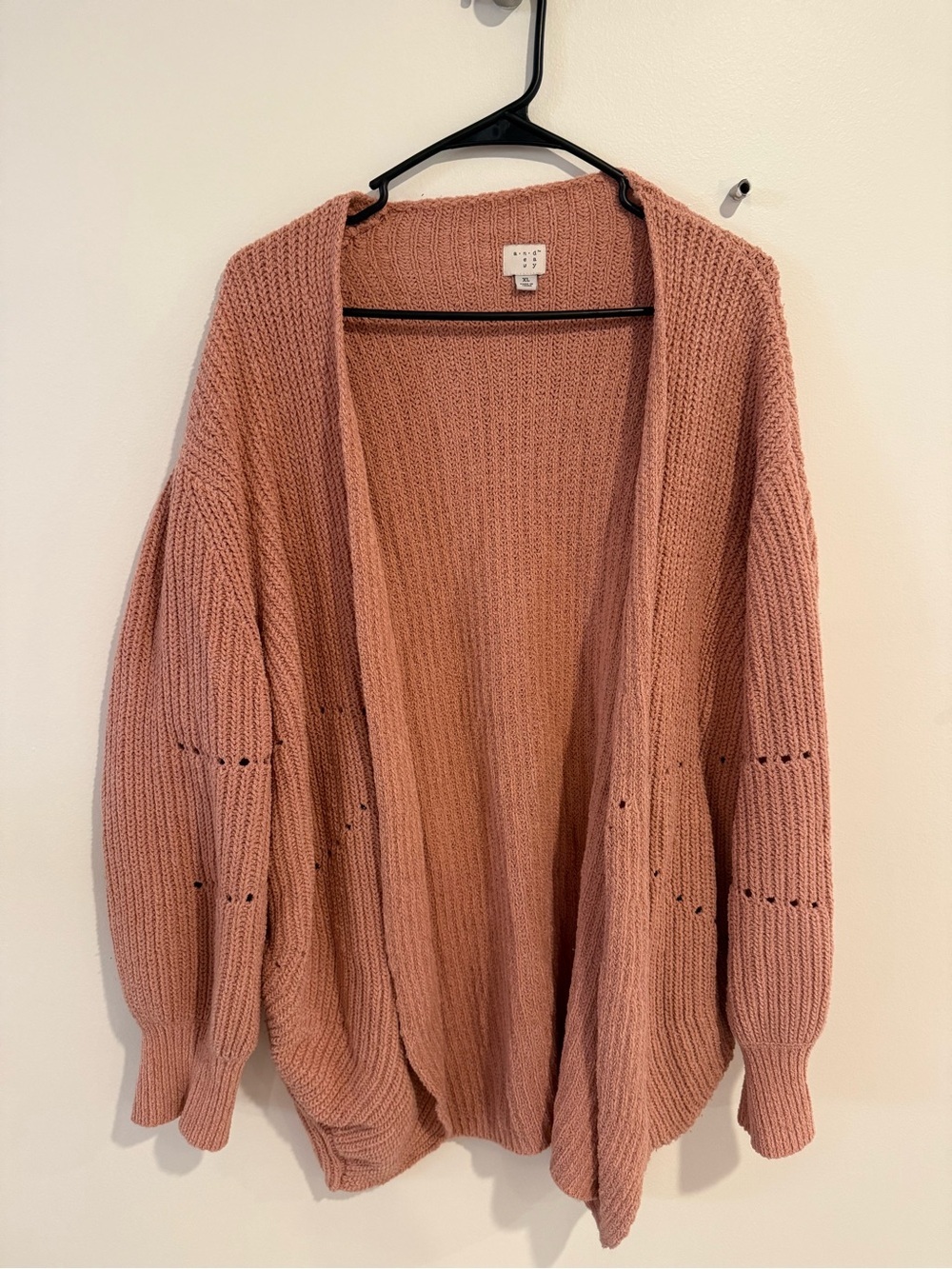 a new day Dusty Rose Open-Front Knit Cardigan
